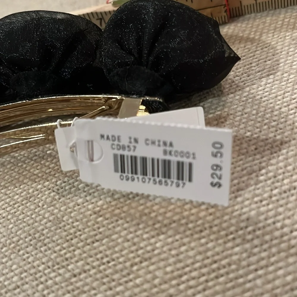 J. Crew Black Organza Rosette Barrette/NWT